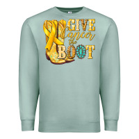 Seafoam Give Cancer the boot Childhood Cancer Premium Sweatshirt - NancyCooperArtShop