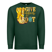 Sports Green Give Cancer the boot Childhood Cancer Premium Sweatshirt - NancyCooperArtShop