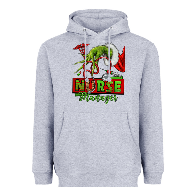 Grinch Hand Nurse Manager Heavyweight Hoodie by NancyCooperArtShop | Teevron
