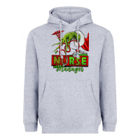 Heather Grey grinch hand nurse manager Heavyweight Hoodie - NancyCooperArtShop