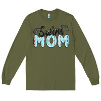 Army Green swim mom Long Sleeve Tee - MaliasSmallBusiness
