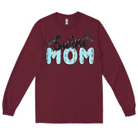 Burgundy swim mom Long Sleeve Tee - MaliasSmallBusiness
