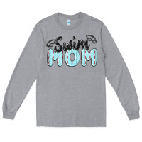 Heather Grey swim mom Long Sleeve Tee - MaliasSmallBusiness