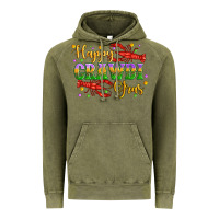 Vintage Olive happy crawdi gras with crawfish Vintage Hoodie - Artiststas