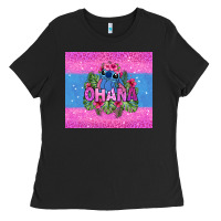 Black ohana stitch Ladies Tee - Zillion Design Studio