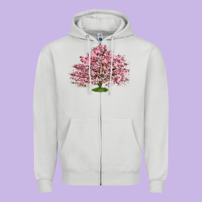 Flowering Dogwood Tree Zipper Hoodie Designed By Lillyallendesigns