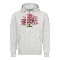Dove Grey Flowering Dogwood Tree Zipper Hoodie - LillyAllenDesigns