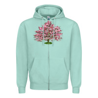 Seafoam Flowering Dogwood Tree Zipper Hoodie - LillyAllenDesigns