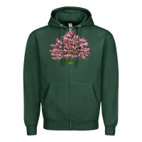 Sports Green Flowering Dogwood Tree Zipper Hoodie - LillyAllenDesigns