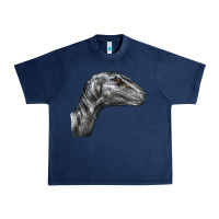 Navy Velociraptor Face Urban Heavy Tee - LillyAllenDesigns