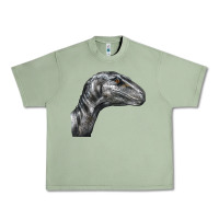 Oil Green Velociraptor Face Urban Heavy Tee - LillyAllenDesigns