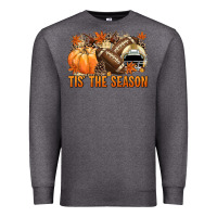 Charcoal Heather Tis' the season Football and light yellow helmet Premium Sweatshirt - NancyCooperArtShop