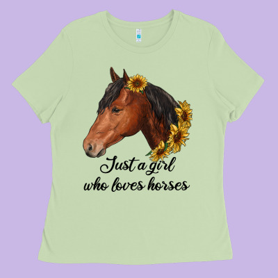 Just A Girl Who Loves Horses Ladies Tee Designed By Ranaportraitstore