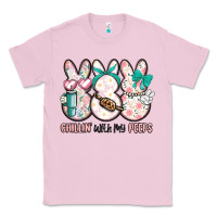 Bubblegum Pink easter chilling with my peeps bunny Classic Tee - MaliasSmallBusiness