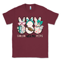 Burgundy easter chilling with my peeps bunny Classic Tee - MaliasSmallBusiness