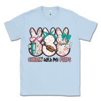 Dusty Blue easter chilling with my peeps bunny Classic Tee - MaliasSmallBusiness