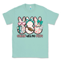 Seafoam easter chilling with my peeps bunny Classic Tee - MaliasSmallBusiness