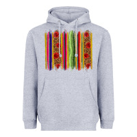 Heather Grey Mexico Serape Brushstroke Heavyweight Hoodie - texasbilliewilder