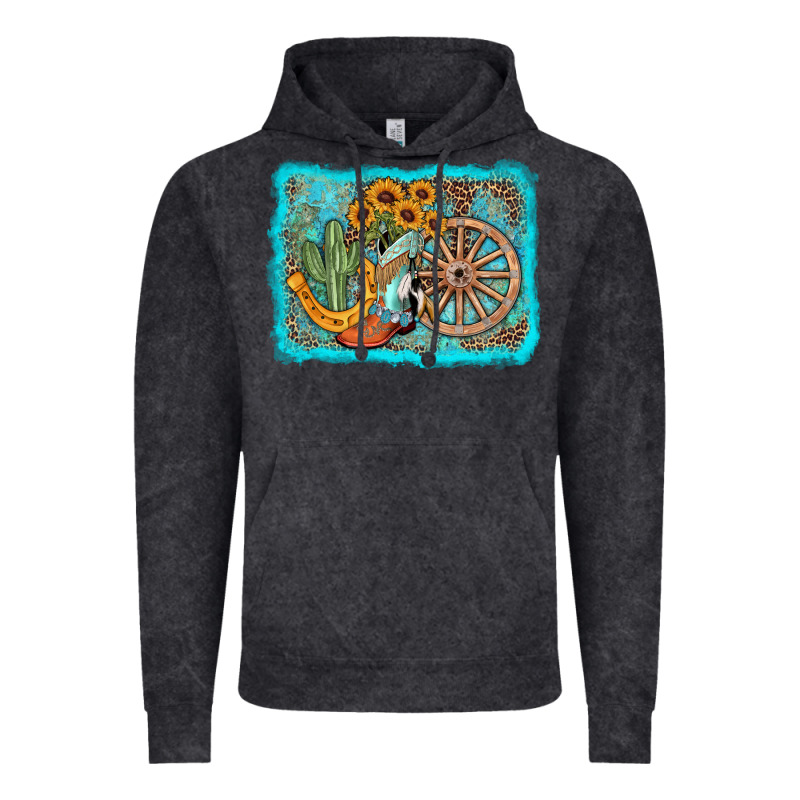 Western Wooden Wheel Cowboy Boots Vintage Hoodie by AdoDesignShop | Teevron