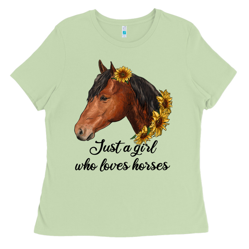 Just A Girl Who Loves Horses Ladies Tee by RanaPortraitStore | Teevron