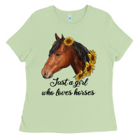 Matcha just a girl who loves horses Ladies Tee - RanaPortraitStore