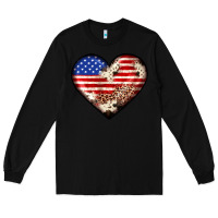 Black western usa flag heart Long Sleeve Tee - JahusDesignShop