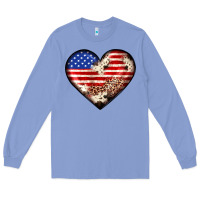 Western Usa Flag Heart Long Sleeve Tee | Teevron