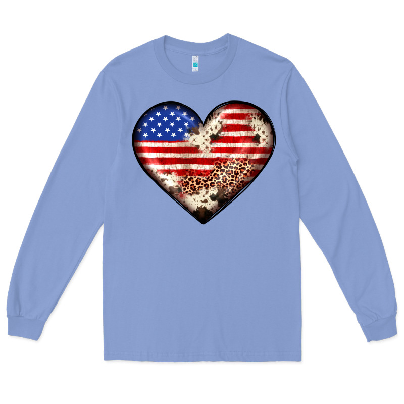 Western Usa Flag Heart Long Sleeve Tee by JahusDesignShop | Teevron