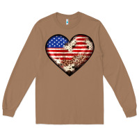 Toasted Coconut western usa flag heart Long Sleeve Tee - JahusDesignShop