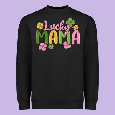 Lucky Mama Heavyweight Sweatshirt Designed By Maliassmallbusiness