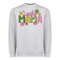 Heather Grey lucky mama Heavyweight Sweatshirt - MaliasSmallBusiness