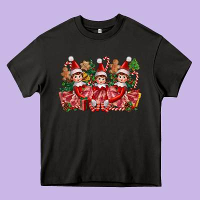 Christmas Girl Elfs Heavy Core Tee Designed By Fadigitalartstudio