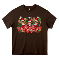 Chocolate Brown Christmas girl elfs Heavy Core Tee - FaDigitalArtStudio