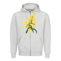Dove Grey Botanical Goldenrod Zipper Hoodie - LillyAllenDesigns
