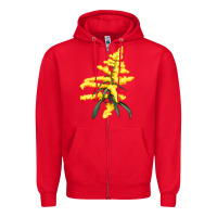 Red Botanical Goldenrod Zipper Hoodie - LillyAllenDesigns