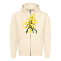 Sandshell Botanical Goldenrod Zipper Hoodie - LillyAllenDesigns
