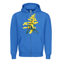 True Royal Botanical Goldenrod Zipper Hoodie - LillyAllenDesigns