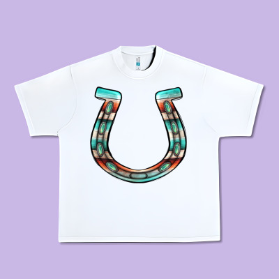 Serape Turquoise Horseshoe Urban Heavy Tee Designed By Jasminsmagicworld