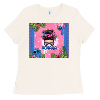 Bone ohana stitch messy bun Ladies Tee - Zillion Design Studio