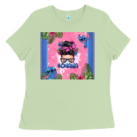 Matcha ohana stitch messy bun Ladies Tee - Zillion Design Studio