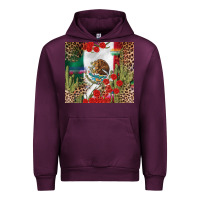 Mauve Wine Mexico flag Urban Hoodie - FaDigitalArtStudio