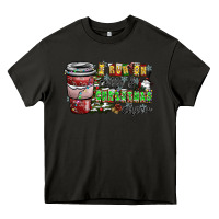 Asphalt I Run On Coffee And Christmas Cheer Heavy Core Tee - CowhideDigitalArt
