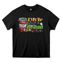Black I Run On Coffee And Christmas Cheer Heavy Core Tee - CowhideDigitalArt