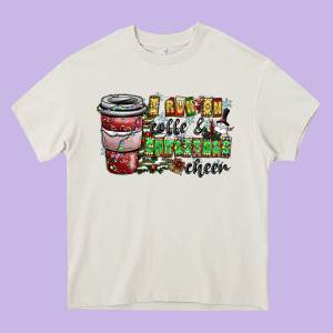 I Run On Coffee And Christmas Cheer Heavy Core Tee Designed By Cowhidedigitalart