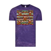 Cloud Purple christmas turquoise serape highland cow Vintage Tee - BarkalooDesign