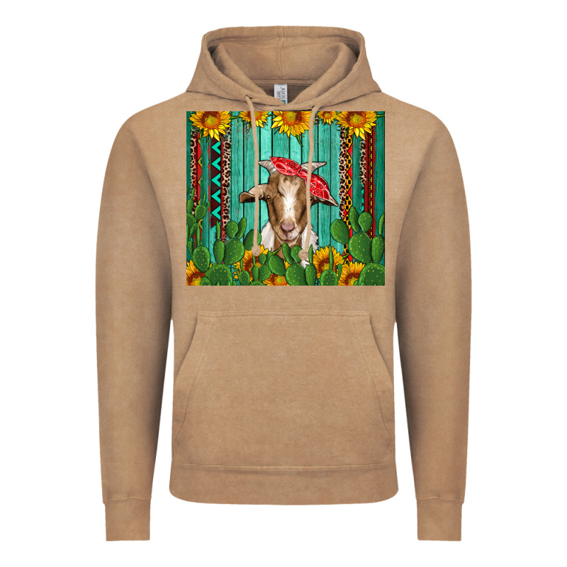 Goat With Sunflower And Cactus Vintage Hoodie by Artiststas | Teevron