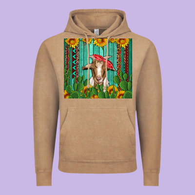 Goat With Sunflower And Cactus Vintage Hoodie Designed By Artiststas