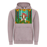 Vintage Zinc goat with sunflower and cactus Vintage Hoodie - Artiststas