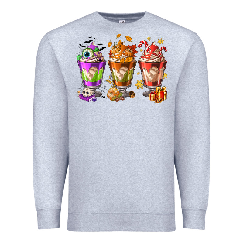 Hallothanksmas Coffee Cups Premium Sweatshirt by NancyCooperArtShop | Teevron