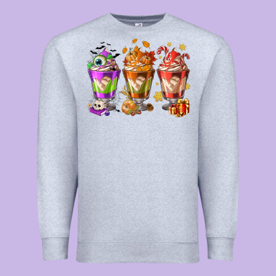 Hallothanksmas Coffee Cups Premium Sweatshirt Designed By Nancycooperartshop